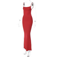 Vestido Bodycon Largo De Verano Para Mujer 2024 Estilo Y2K Para Fiesta Club Noche Calle Moda Cumpleaños Polyester Sin Mangas Cuello En V - details 12