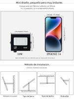 Proyector De Luz LED Antiaguas IP66 10W 20W 30W 50W 100W Para Exterior Iluminación De Pared Garage Gimnasio Calle 6500k - details 9