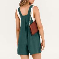 Traje De Mujer Casual De Algodón Lino Suave Con Pierna Ancha Y Bolsillos Estilo Callejero Cómodo Para Verano Color Sólido - details 28