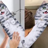 Divertidos Gatos Toalla de Mano-Decoración Gato Toalla Colgantes para Baño Trapos de Cocina-Animal Absorbente Suave Toallas-Regalos Graciosos para Originales Mujer Amantes de Los Gatos-Acelgas - details 3