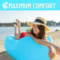 Sillón inflable, sofá de aire, hamaca portátil, diseño impermeable y a prueba de fugas, sofá ideal para patio, orilla del lago, playa, viajes, camping, picnic, bolsa de compresión (azul claro) - details 1