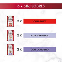 GOURMET - Mon Petit (48x50 gr) - Selección de Carnes (Buey, Ternera y Cordero) (8 Cajas de 6x50 gr) - details 0
