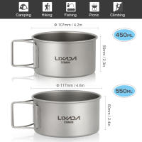 Bol De Titanio Lixada Con Manijas Plegables Contenedor De Alimentos Para Camping Y Senderismo Al Aire Libre Material De Titanio Capacidad 0.4L - details 5