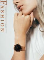 Reloj De Mujer Hannah Martin Con Movimiento Japonés Original Acero Inoxidable Malla Clásico Minimalista Rosado Oro - details 24