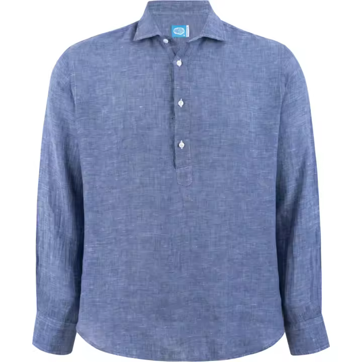 Panareha Camisa Polera Hombre Lino MAMANUCA azul marino - 1