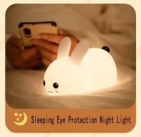 Lámpara De Noche LED Conejo RGB Recargable Con Control Remoto Y Sensor Táctil Para Niños Y Bebés Regalo De Juguete Animal De Silicona - details 8