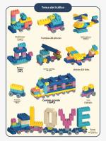 Juego De Rompecabezas De Bloques De Construcción Grande DIY Montessori Juguetes Educativos Creativos Para Niños Regalo De Caja Coloridos - details 6