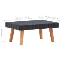 vidaXL Set de muebles de jardín 3 pzas y cojines ratán sintético negro - details 7