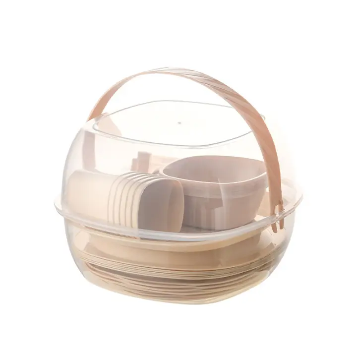 Juego de vajilla de plástico portátil de 36 piezas para picnic y Viajes, juegos de vajilla duraderos, de gran capacidad para acampar, juego de vajilla irrompible para Cocinar en camping - 1