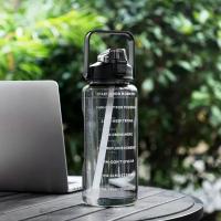 Botella Deportiva De Agua Con Tapa Y Taza De 2000ML Capacidad Grande Portátil Antigoteo Con Marca De Tiempo Para Gimnasio Y Exterior - details 8