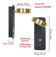 Lámpara De Pared Moderna Para Interior Con Interfaz USB Y Iluminación LED Táctil De 3 Colores Para Sala De Estar Dormitorio Pasillo - details 3