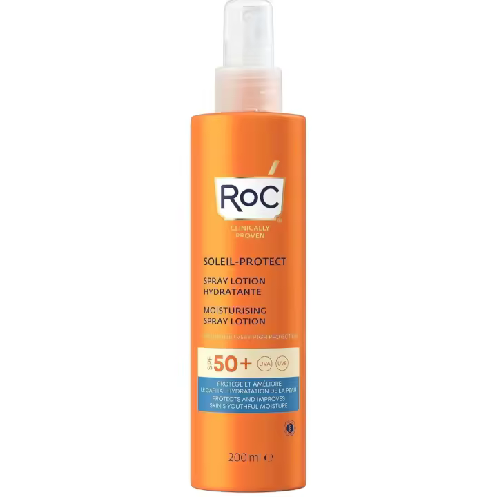 Roc Spray Loción  Protector Solar Leche Hidratante Corporal SPF 50 Protección Alta 200 ml - 1