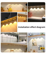 Luz LED Recargable USB Con Sensor De Movimiento Para Iluminación De Armarios Y Cocinas Blanco/ Negro Tamaños 20CM/30CM/40CM/50CM - details 2