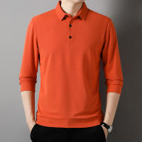 Camisa Polo De Manga Larga Para Hombre Estilo Casual Transpirable Y Cómoda Para El Verano Tejido De Gasa Sólido De Algodón Blends - details 12