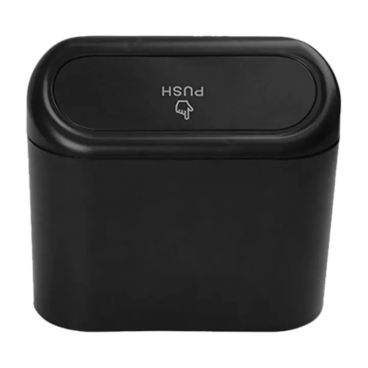 Cubo de basura para coche, mini cubo de basura para vehículo, organizador de basura a prueba de fugas, caja de almacenamiento colgante para accesorios del asiento trasero delantero del automóvil, 2 piezas - 1