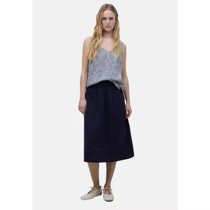 Yerse - 42223_055 - Falda Midi De Punto De Algodón Con Cintura Elástica Y Bolsillos - Mujer - 1
