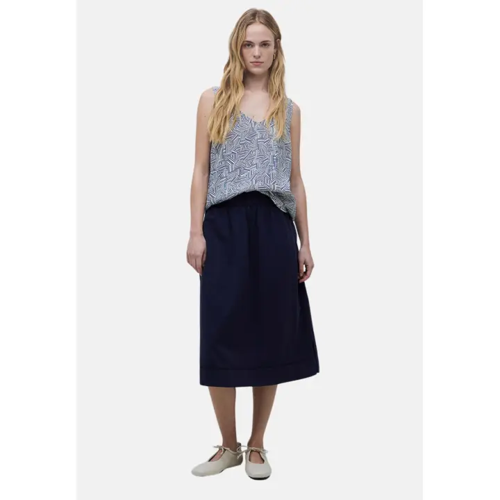 Yerse - 42223_055 - Falda Midi De Punto De Algodón Con Cintura Elástica Y Bolsillos - Mujer - 1