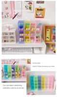 Porta Lápices Estilo Coreano Organizador De Escritorio Simple Y Versátil Con Cuatro Cuadrantes Para Brochas De Maquillaje Y Labiales - details 2