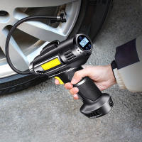 Compresor de aire portátil y inflador, bomba eléctrica inalámbrica de mano con pantalla digital, hasta 150PSI, ideal para coches, motocicletas, bicicletas y balones de deporte, material ABS, tensión de funcionamiento 12V - details 1