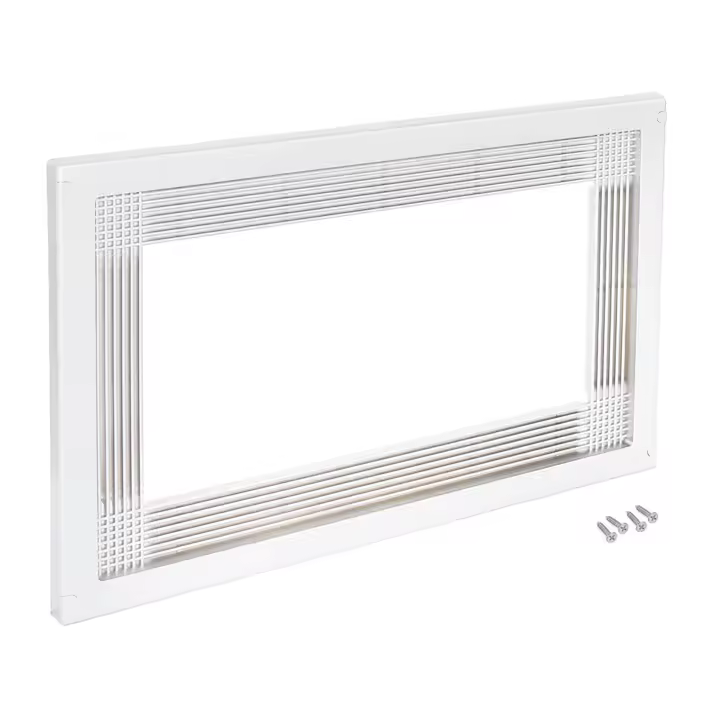Marco para microondas, para encastrar en mueble de cocina, módulo 600mm, 600x400mm, plástico, blanco - 1