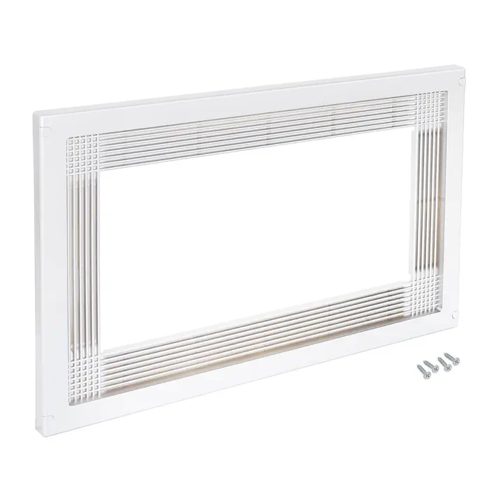 Marco para microondas, para encastrar en mueble de cocina, módulo 600mm, 600x400mm, plástico, blanco - 1