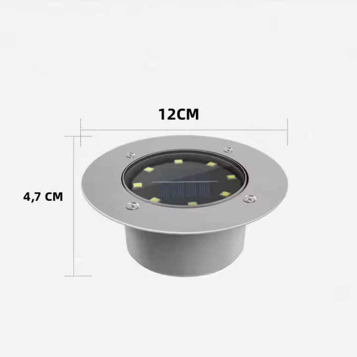 4pcs Lámparas Sótano LED Solar Potenciado Panel Solar Para Iluminación Exterior Pista De Jardín Luz Subterránea Control Sensor Inteligente IP65 Aluminio - 1