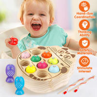 Juguetes de Montessori 2 Años, Juego de Pesca, Juguetes Educativos, Juguete Didacticos , Juegos Magnetico, Juguetes Niños 2 Años de Pescar Madera para Niños, Juegos Educativos Niños 2 Años, Juguetes Madera Bebe, Regalo Cumpleaños Niño 2 3 4 5 Años - details 2