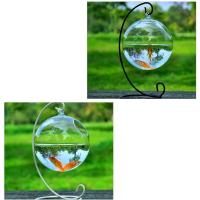Acuario De Vidrio Transparente Con Soporte Para Decoración Del Hogar Forma Redonda/Cuadrada Vaso De Peces Con Soporte De Colgante - details 5
