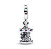 PANDORA Moments 793586 C01 Brecloque Carrousel Rotary y Argent Sterling Avec cristaux Compatible Avec Les Bracelets Moments, Rot, Argent Sterling, Cristal artificiel, Coma con envase de Caja de Joint original. - details 0