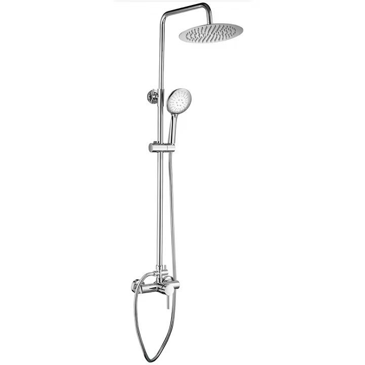 VALAZ Barra de ducha monomando redonda cromada serie Ebro - 20cm - 1