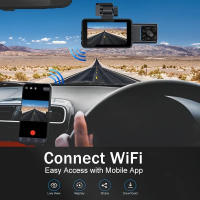 Cámara De Coche Con WiFi 3 Camaras 1080P 3-Canal Visión Nocturna Trasera Interior Frontal Grabadora De Video DVR Para Automóvil - details 7