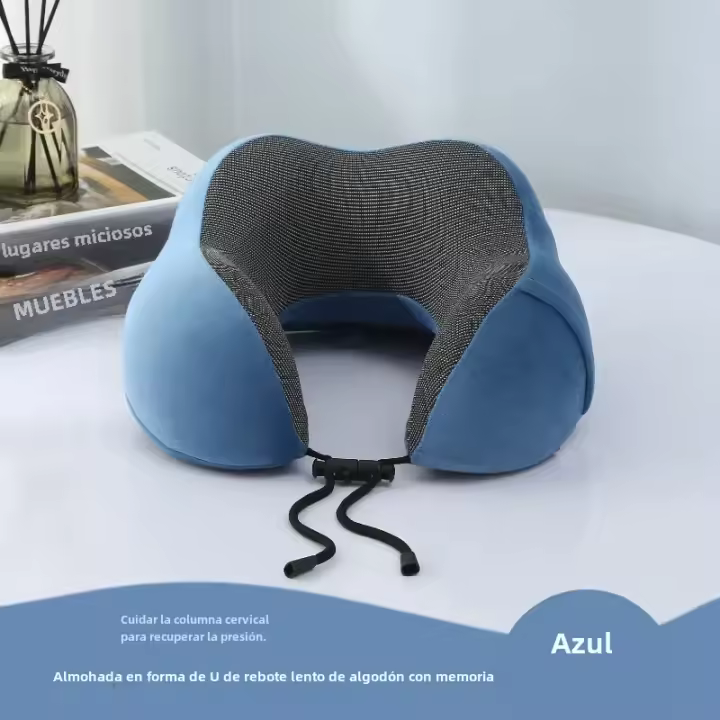Almohada De Viaje U-Cuadrada De Espuma De Memoria Suave Y Rápida Recuperación Soporte De Cuello Y Cabeza Dibujos Animados Poliéster 100% - 1