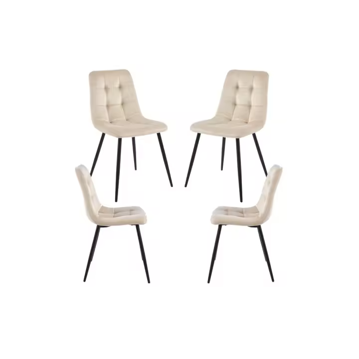 Pack 4 Sillas Stuhl Terciopelo - Beige - 1