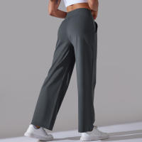 Pantalones Rectos De Pierna Ancha Para Mujer Casual Pantalones De Oficina Cintura Alta Holgados Para Danza Leggings Sin Costuras De Nylon - details 43