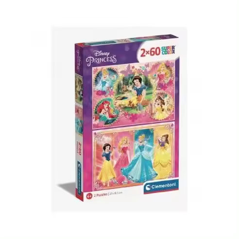 PUZZLE 2 X 60 PIEZAS PRINCESAS CLEMENTONI Raíz EDADES EDAD DE 3 A 6 AÑOS Todos los juguetes PUZZLES NIÑOS - 1