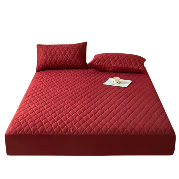 Protector de colchón impermeable, protector de colchón silencioso de tamaño matrimonial con bolsillo profundo ajustable de hasta 11 pulgadas, sábana bajera transpirable acolchada - 1