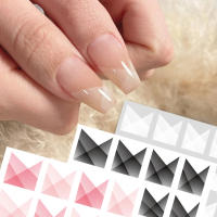 3Pcs Pegatinas De Uñas Estilo Francés Gradient Ombre Con Adhesivo Decoraciones De Manicura Fácil Aplicación PVC Rosa Blanco Negro 9*7cm - details 0