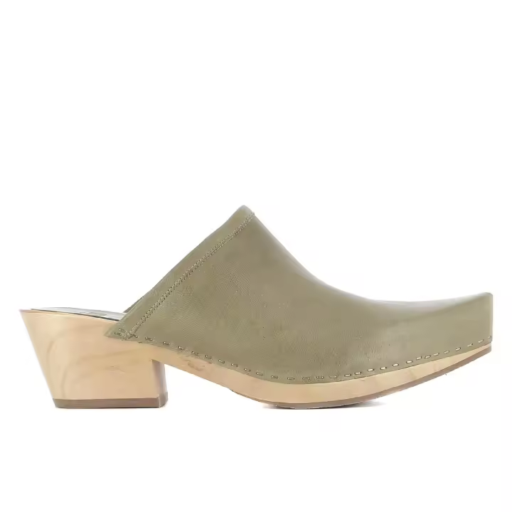 Vialis Zuecos de tacón 6836 DAIDAI NAPA VEGETAL de color Verde - 1