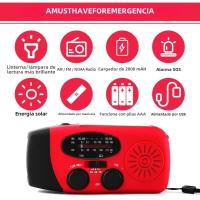 Radio De Emergencia Multifuncional Portátil Con Generación De Energía Manual Solar FM AM WB NOAA Power Bank Para Desastres - details 3