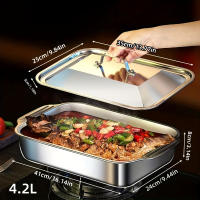 Horno Profundo Placa De Hornear Acero Inoxidable Bandeja De Asado Antideslizante Herramientas De Cocina Accesorios De Horno - details 0