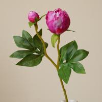 Arreglo De Flores De Seda Estilo Europeo Con Dos Cabezas Simuladas De Peonía Para Bodas Y Decoración Del Hogar Flores Artísticas De Terciopelo Suave - details 6