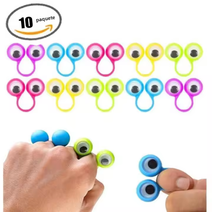 Puppets De Ojos Con Movimiento Y Anillos De Plástico Para Niños Juguete De Cumpleaños Decoración De Halloween Rellenos De Piñata Juguetes Para Niños De 3 a 12 Años - 1