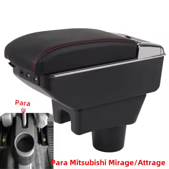 Soporte Central Para Coche Mitsubishi Attrage Mirage Space Star Caja De Almacenamiento Con Reposabrazos Material De Cuero Y Plástico ABS Pieza De Automóvil - 1