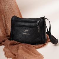 Bolso Bandolera De Moda Para Mujer En Cuero PU Gran Capacidad Con Múltiples Bolsillos Bolso De Hombro Negro Con Relieve Para Salidas Y Fiestas - details 8