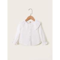 Camisa Blanca Para Niñas Con Cuello De Muñeca En Lace Estilo Coreano Otoño Manga Larga Versátil Para El Día Ropa Infantil Tallas 1-6 Años - details 0