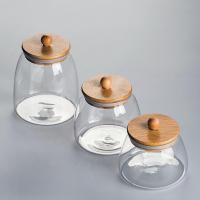 Juego De Botellas De Almacenamiento De Vidrio Con Tapa De Madera Gran Capacidad Para Alimentos Té Caramelos En La Cocina Jars Mason Airtight - details 8