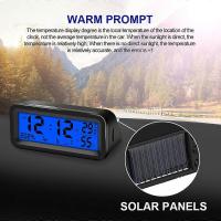 Reloj digital solar del coche Fecha semana Temperatura Humedad Pantalla LCD para tablero de instrumentos Reloj del coche Automóviles Termómetro interno Higrómetro Stick-On - details 1