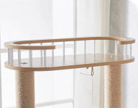 Árbol para Gatos, 185 cm de Altura, Rascador Multinivel con Casa y Plataformas, Color Beige, 60cm*50cm*185cm - details 1