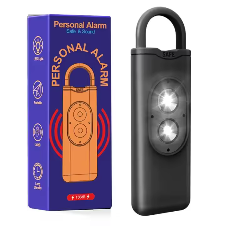 Alarma De Defensa Personal 130DB Con Luz LED Antiwolf Para Niñas Y Mujeres Llavero De Alarma De Pánico Emergencia En Azul - 1
