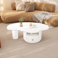 Mesa de Centro irregular en forma de NubeL 110 cm, A 60 cm, A 37,5 cm, tablero de MDF con 1 caja que incluye el cojeo de campo, Mesa de Centro Creative - details 1